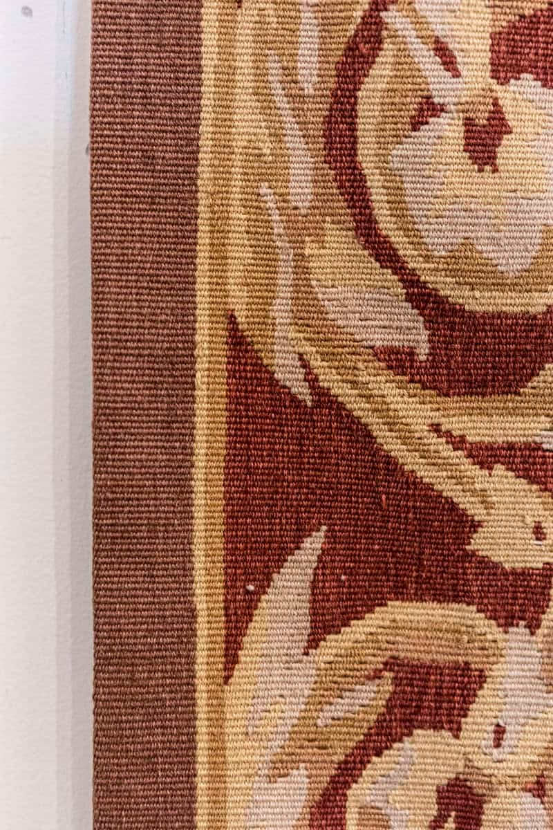 Pair of French 1850s Aubusson Floral Tapestries with Rinceaux Arabesques - JAA