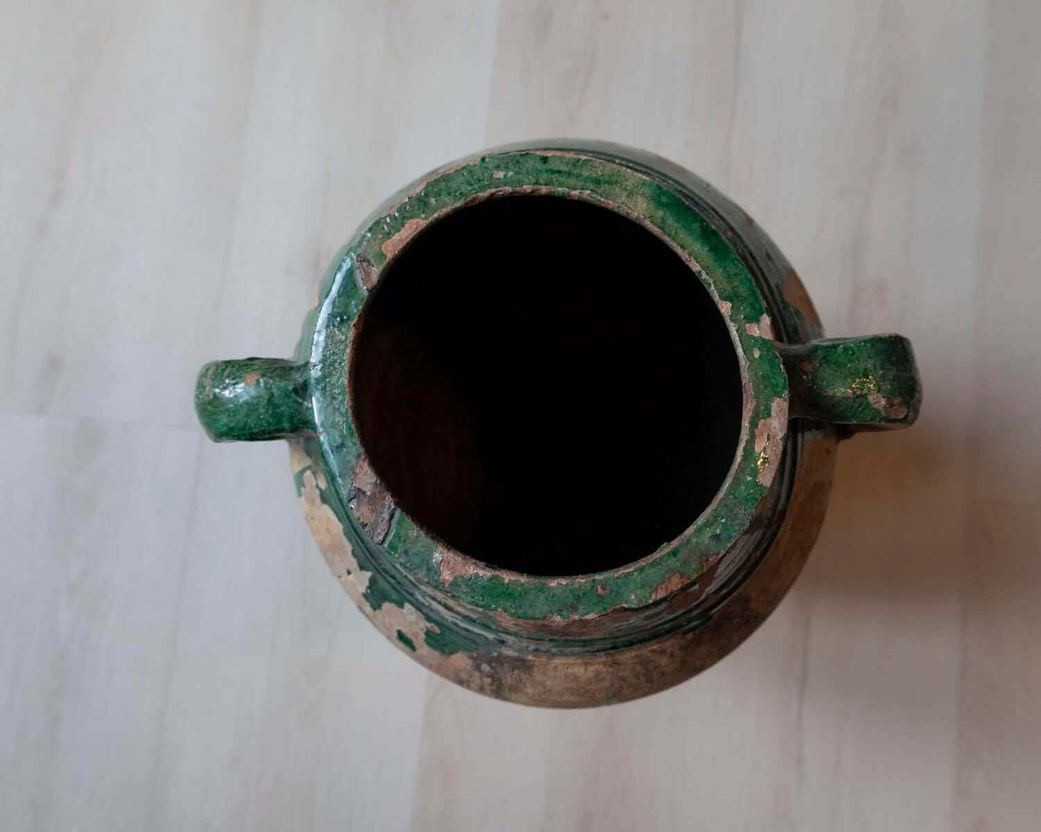 Balkan 19th Century Terracotta Jar with Green Drip Glaze - JAA