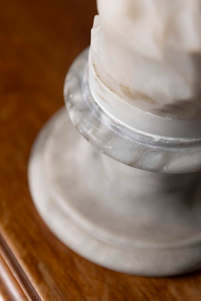 French 19th Century Marble Sculpture of a Nymph after the Bath on Pedestal - JAA