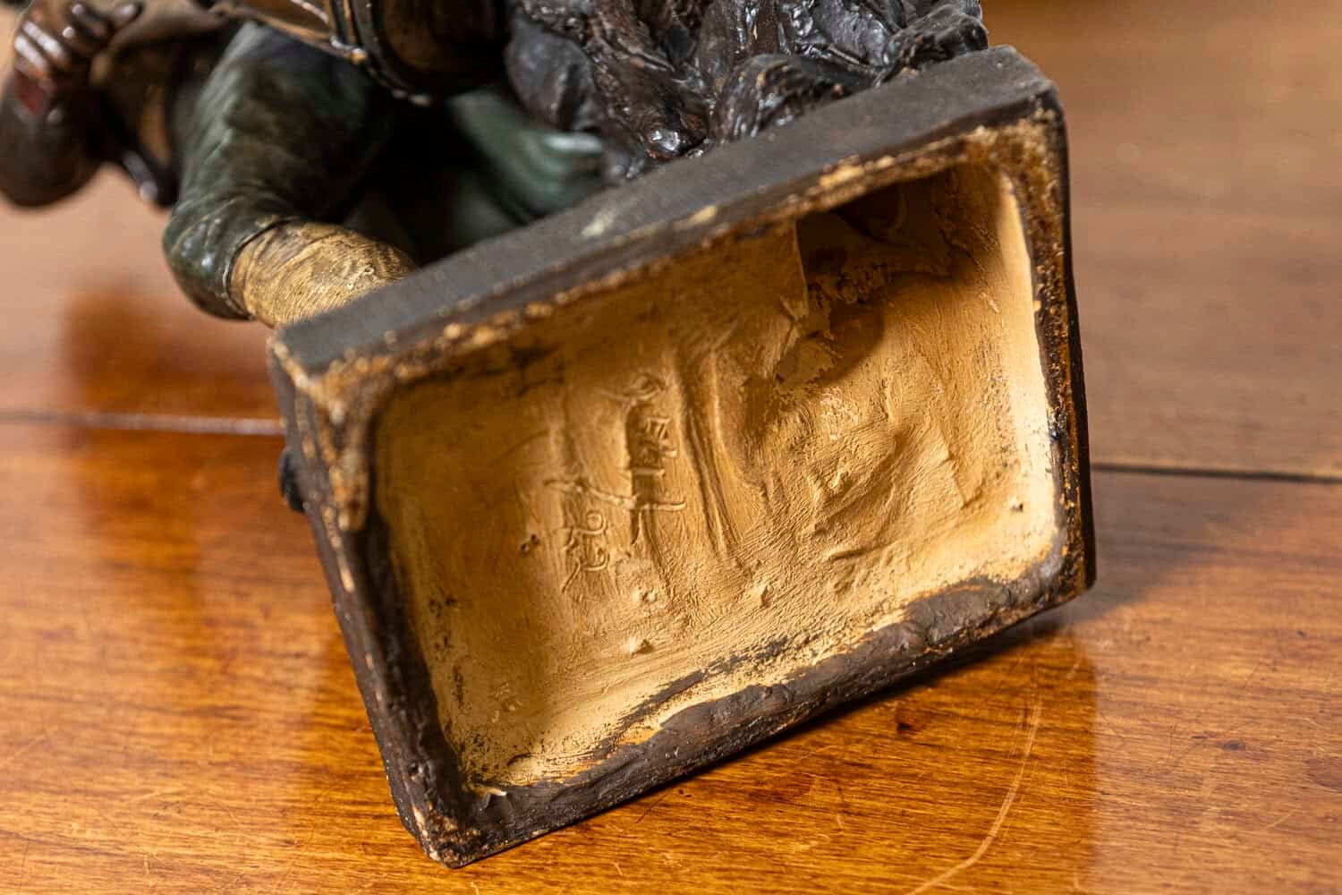 French 19th Century Patinated Bronze Sculpture of a Military Drummer Boy in Historical Uniform - JAA