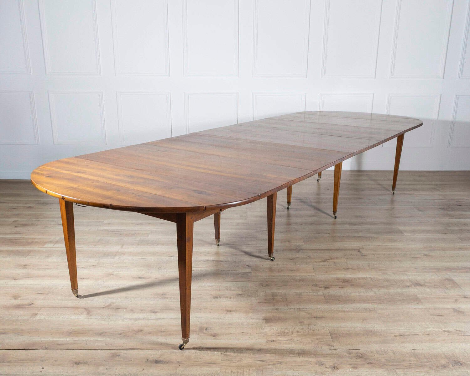 Early 20th Century French Restoration-Style Solid Walnut Extension Dining Table, 8 Feet - JAA