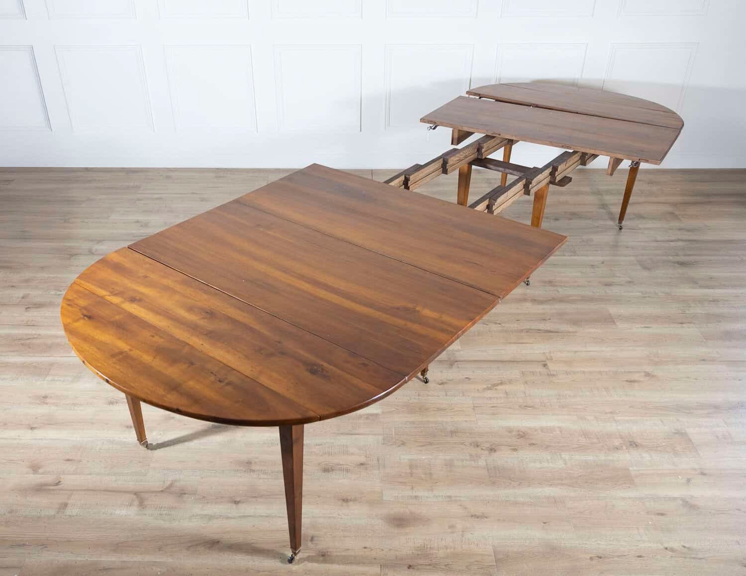 Early 20th Century French Restoration-Style Solid Walnut Extension Dining Table, 8 Feet - JAA