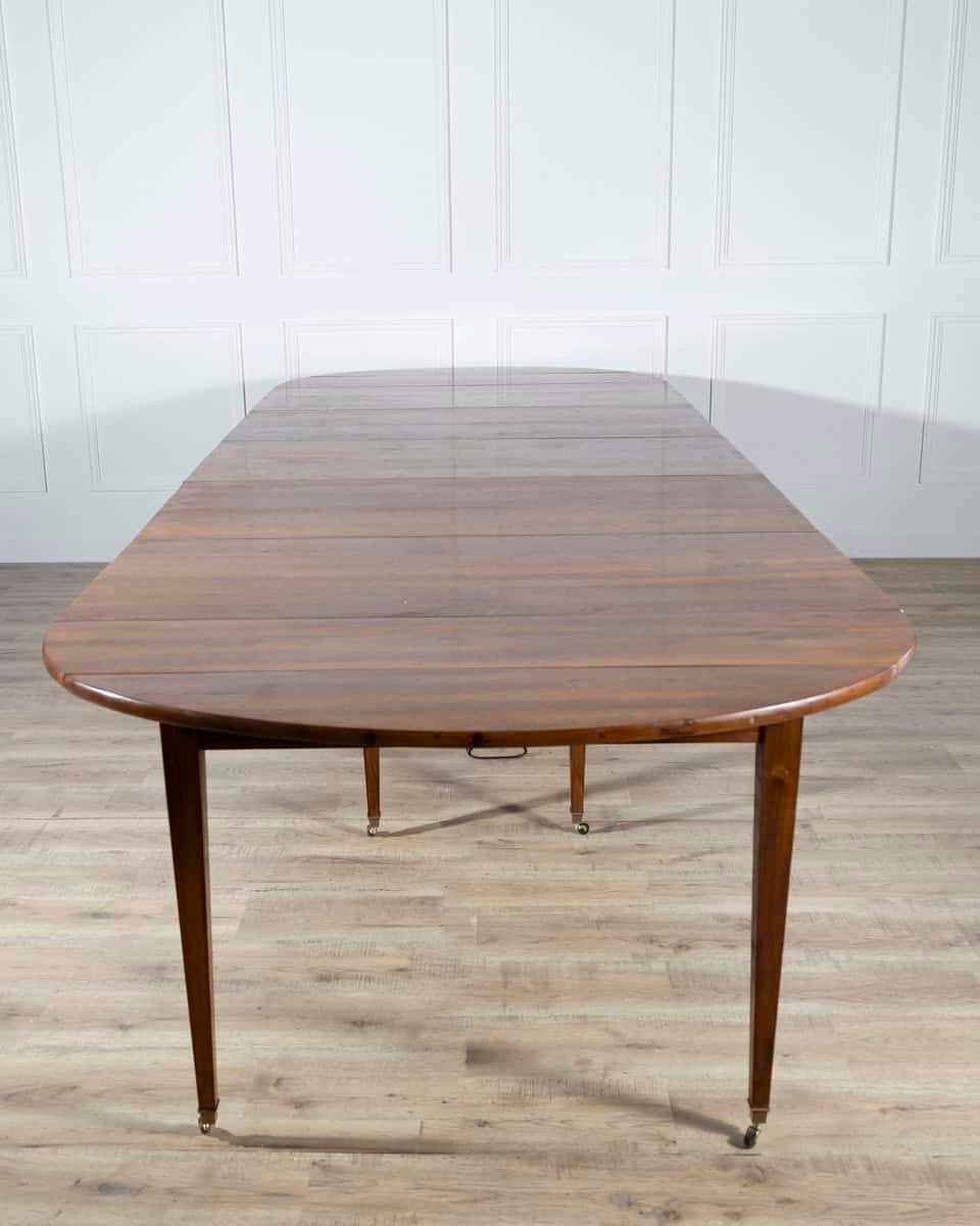 Early 20th Century French Restoration-Style Solid Walnut Extension Dining Table, 8 Feet - JAA