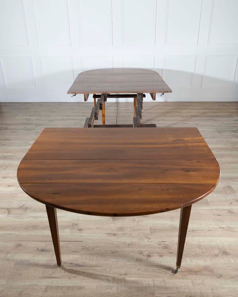 Early 20th Century French Restoration-Style Solid Walnut Extension Dining Table, 8 Feet - JAA