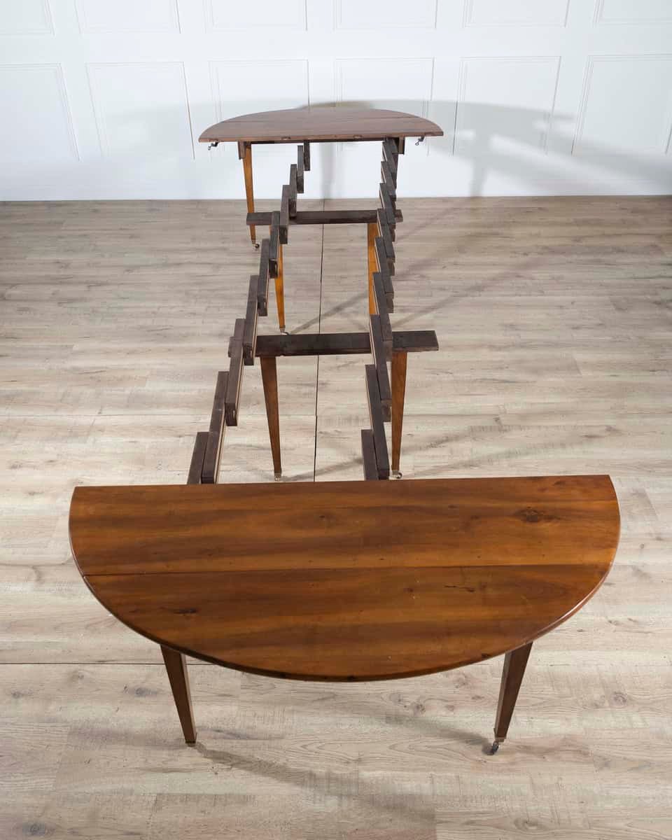 Early 20th Century French Restoration-Style Solid Walnut Extension Dining Table, 8 Feet - JAA