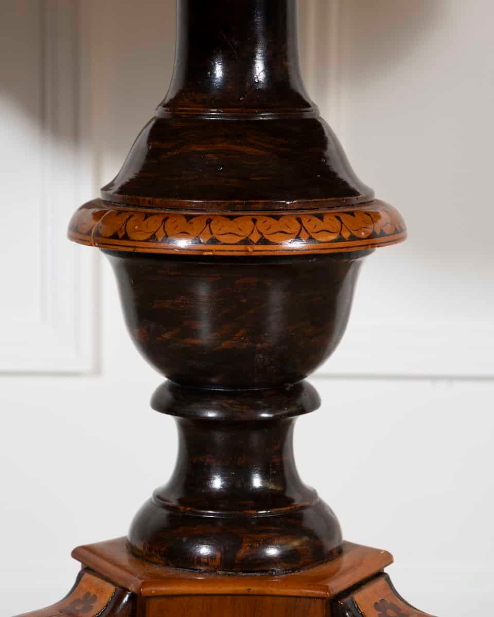 Italian Early 19th Century Walnut Center Table with Fruitwood Marquetry - JAA