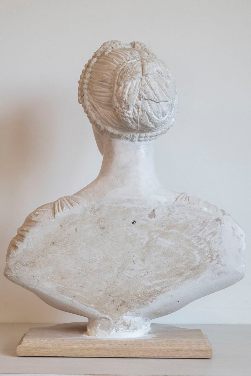 Italian 19th Century Neoclassical Plaster Bust of a Roman Woman - JAA