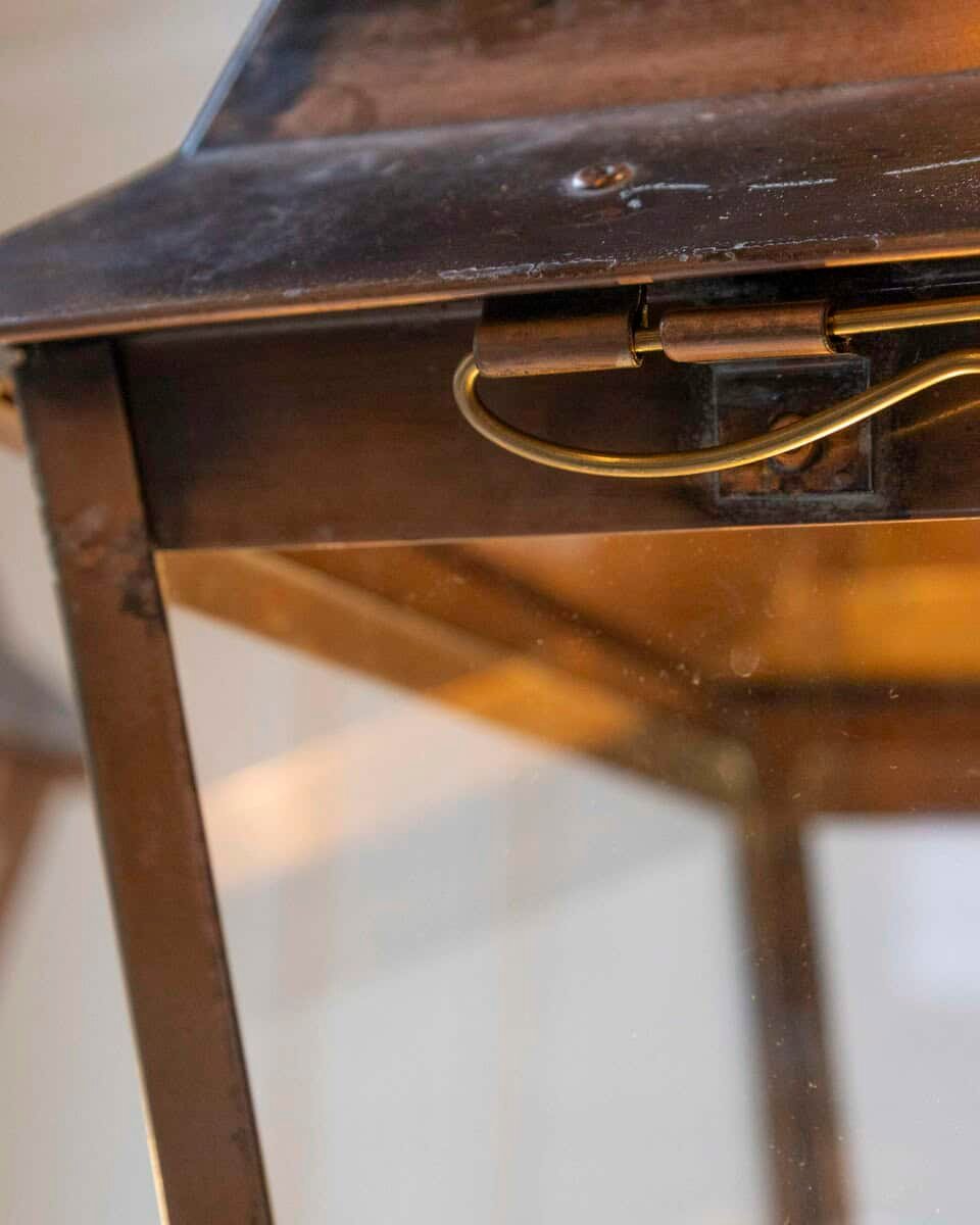 Pair of Early 20th-Century French Copper Hanging Lanterns - JAA