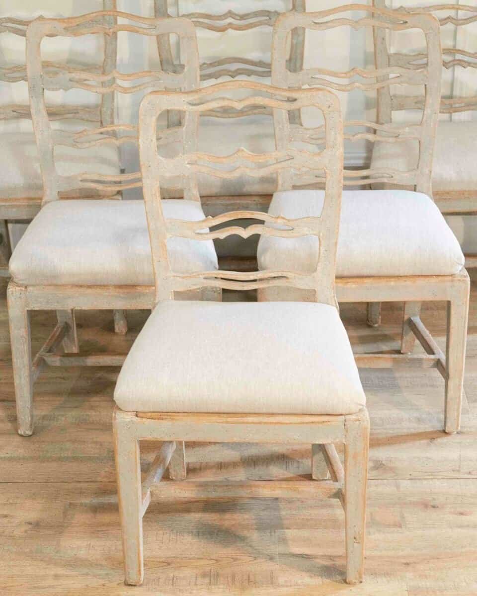 ON HOLD - Six Smiling Chairs Circa 1800 - JAA