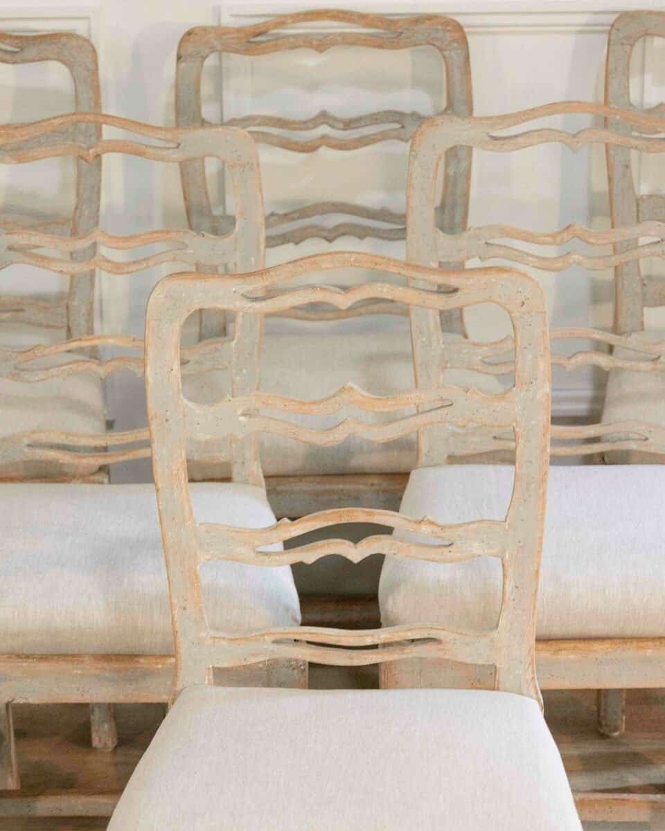 ON HOLD - Six Smiling Chairs Circa 1800 - JAA