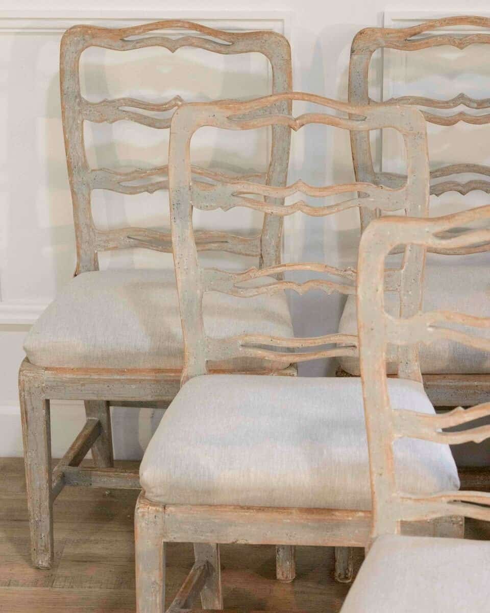 ON HOLD - Six Smiling Chairs Circa 1800 - JAA