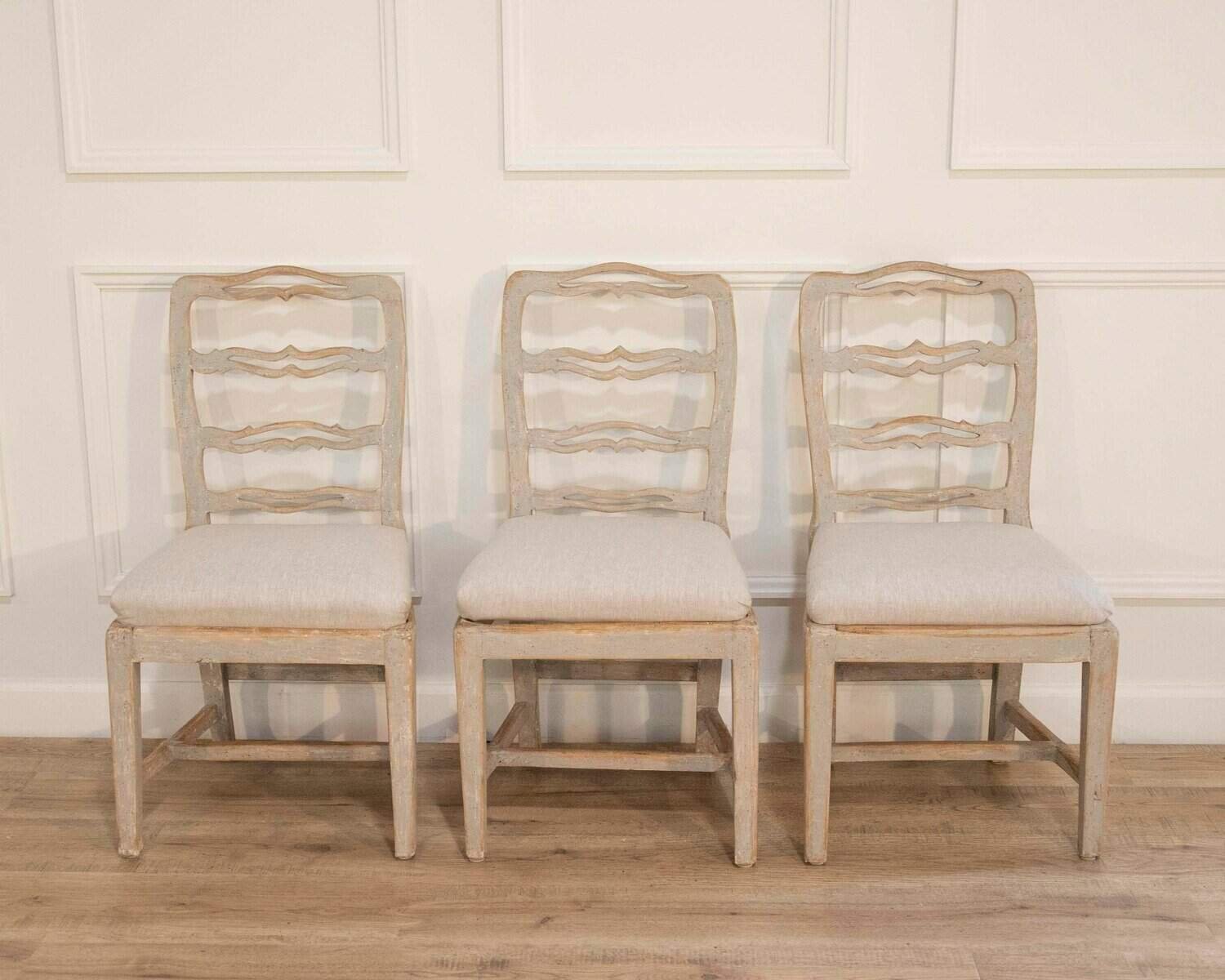 ON HOLD - Six Smiling Chairs Circa 1800 - JAA