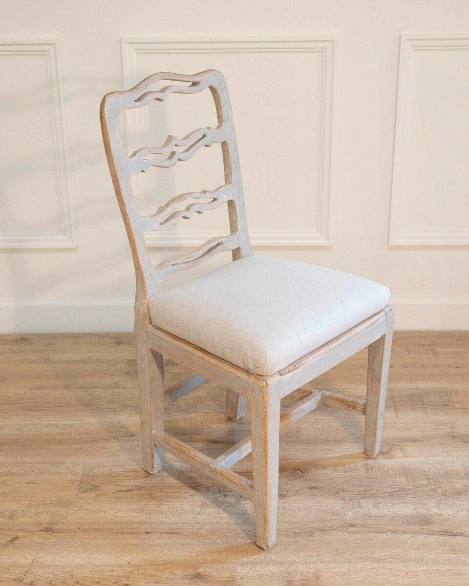 ON HOLD - Six Smiling Chairs Circa 1800 - JAA