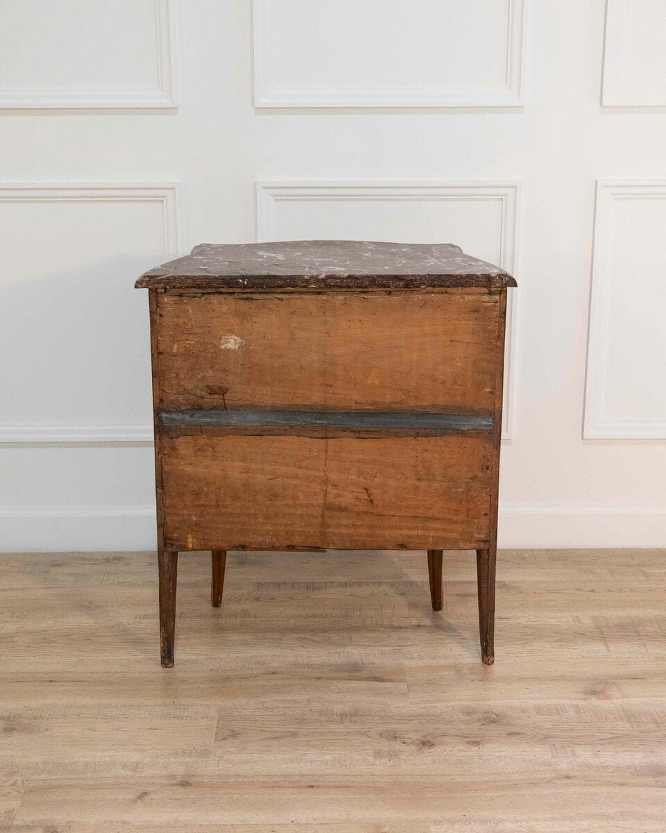 Small Italian Curved Chest Of Drawers In Walnut From The Louis XV Period - JAA