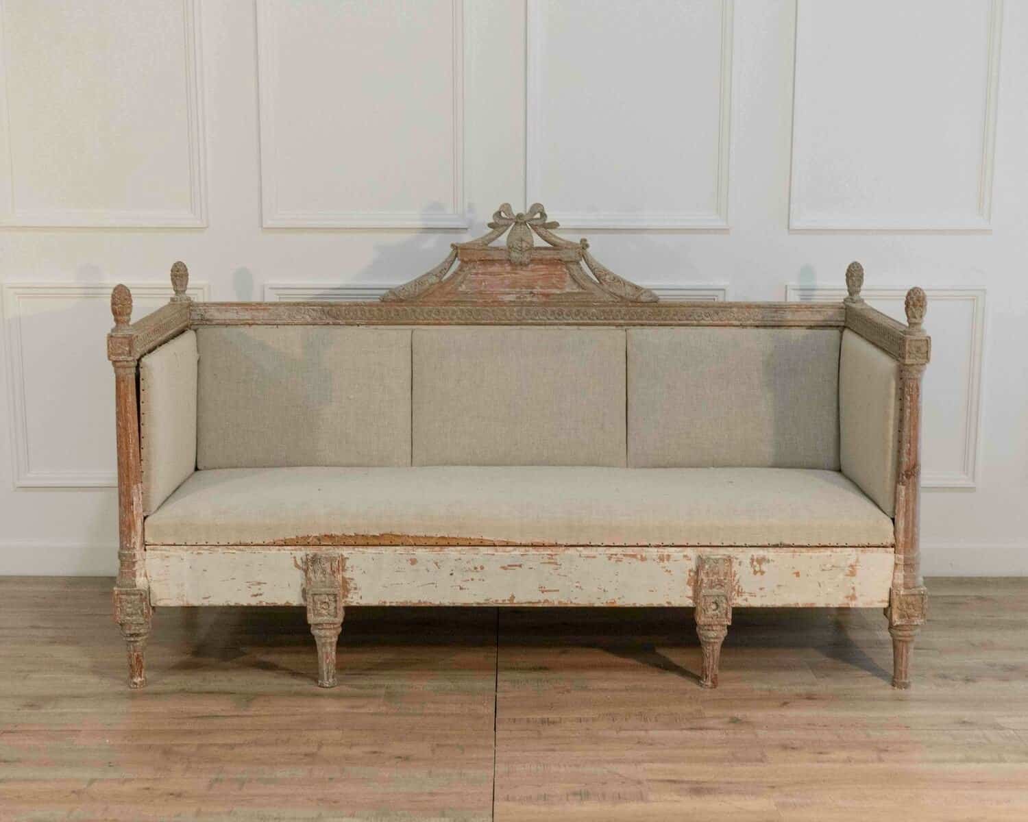 18th-Century Swedish Gustavian Sofa with Original Scraped Paint, Circa 1780 - JAA