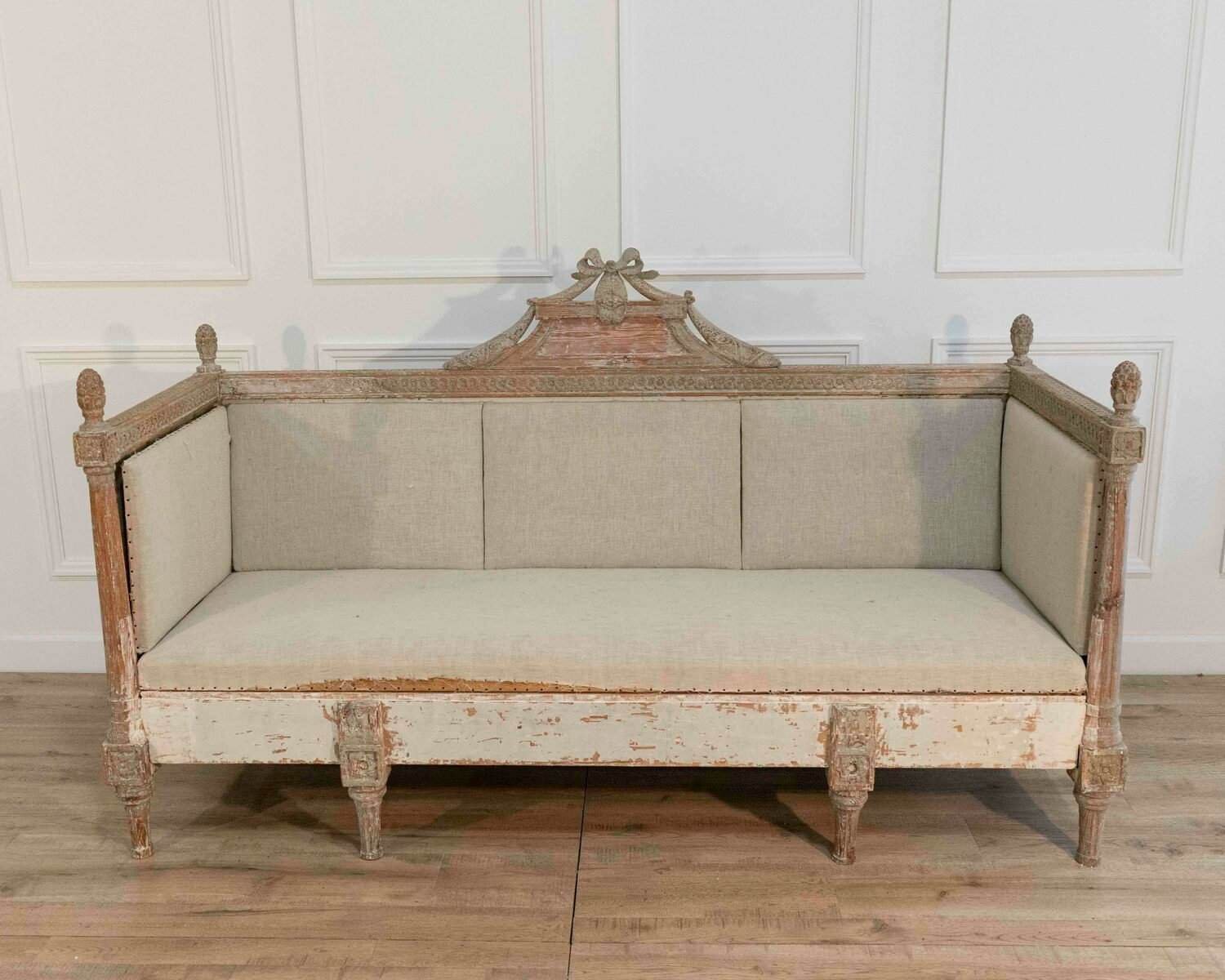 18th-Century Swedish Gustavian Sofa with Original Scraped Paint, Circa 1780 - JAA