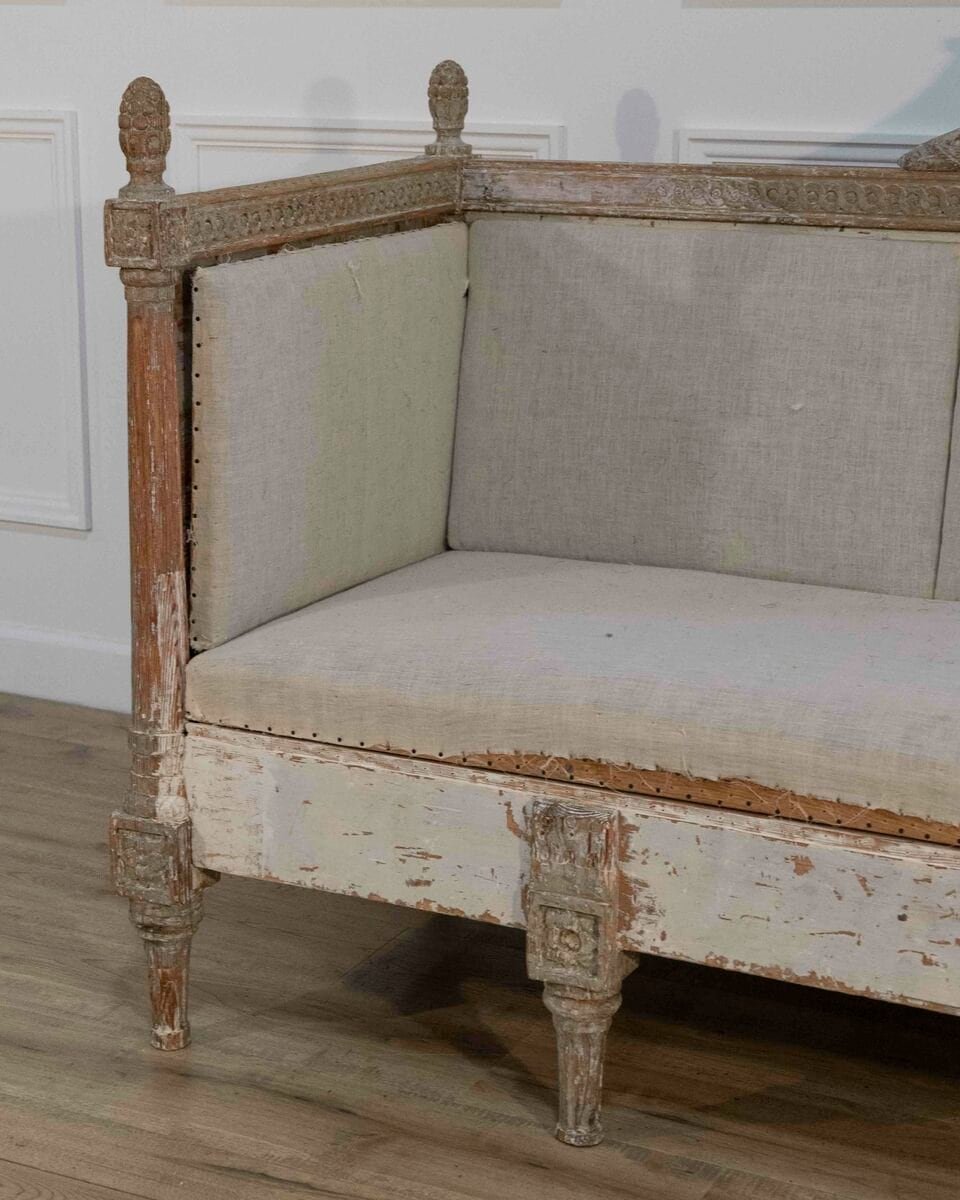 18th-Century Swedish Gustavian Sofa with Original Scraped Paint, Circa 1780 - JAA