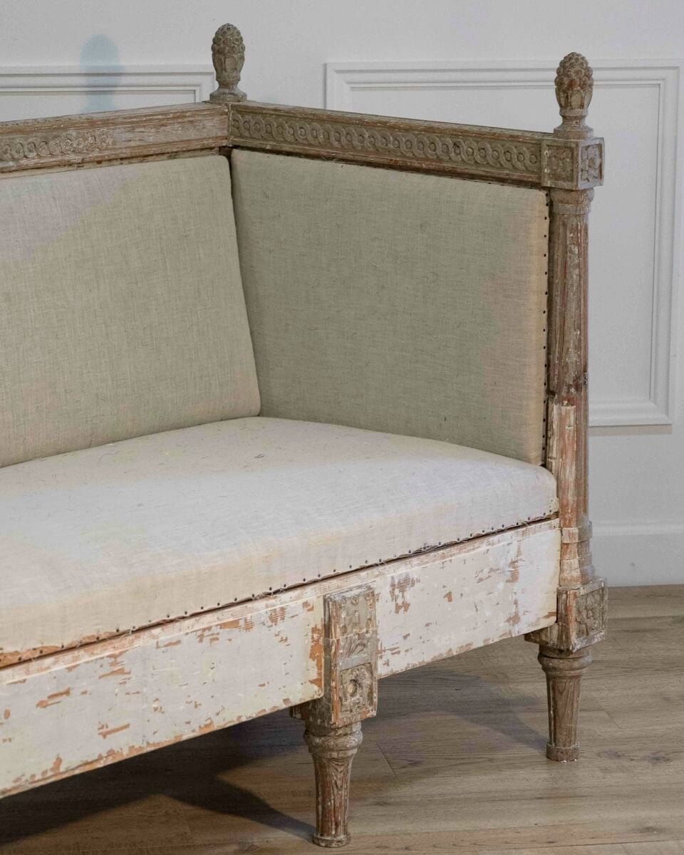 18th-Century Swedish Gustavian Sofa with Original Scraped Paint, Circa 1780 - JAA