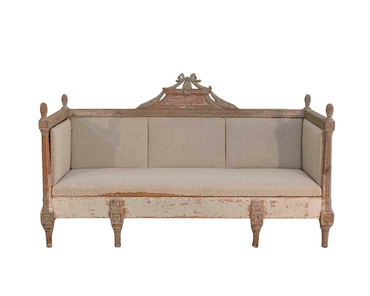 18th-Century Swedish Gustavian Sofa with Original Scraped Paint, Circa 1780