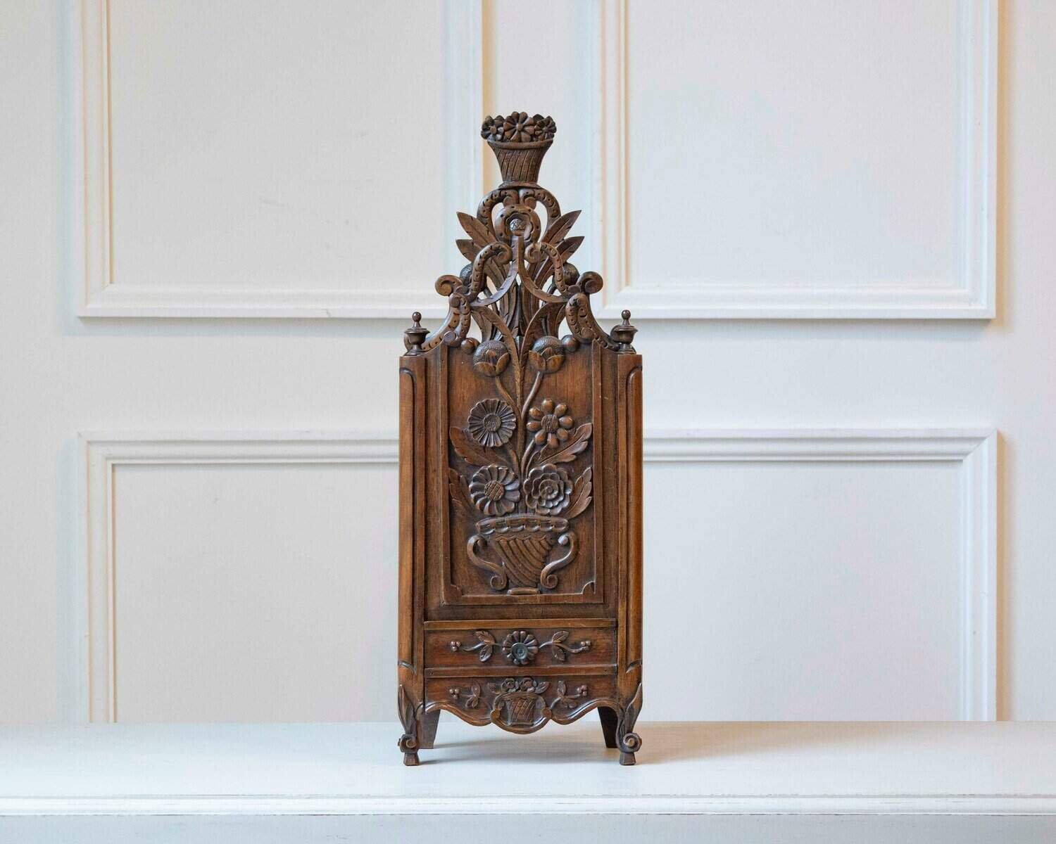 Large Provençal Walnut Fariniero with Carved Openwork, Early 19th Century - JAA