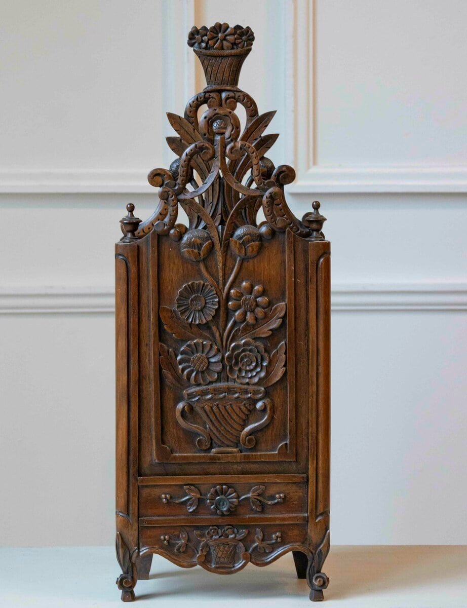 Large Provençal Walnut Fariniero with Carved Openwork, Early 19th Century - JAA
