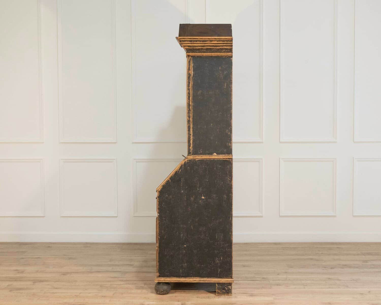 Baroque Secretary with Black Exterior and Blue Interior, Circa 1760 - JAA