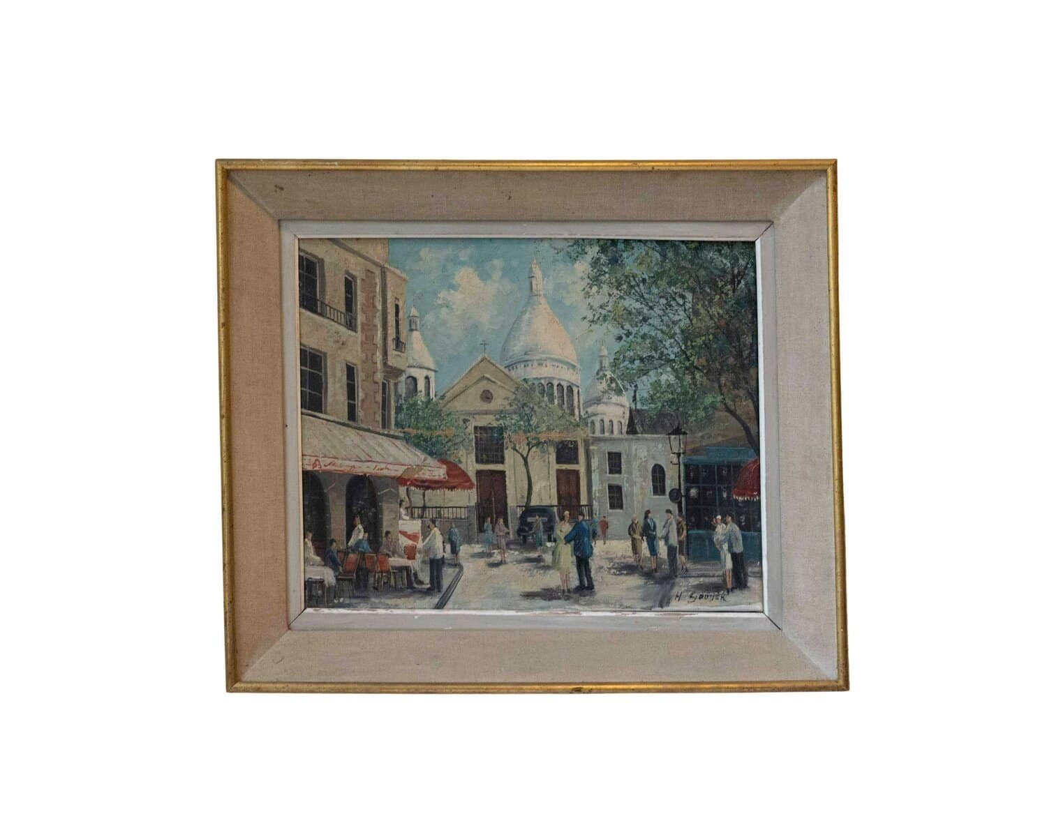 H. Gouter “montmartre Au Printemps” Paris. Place Du Tertre.basilica Of The Sacred Heart - JAA