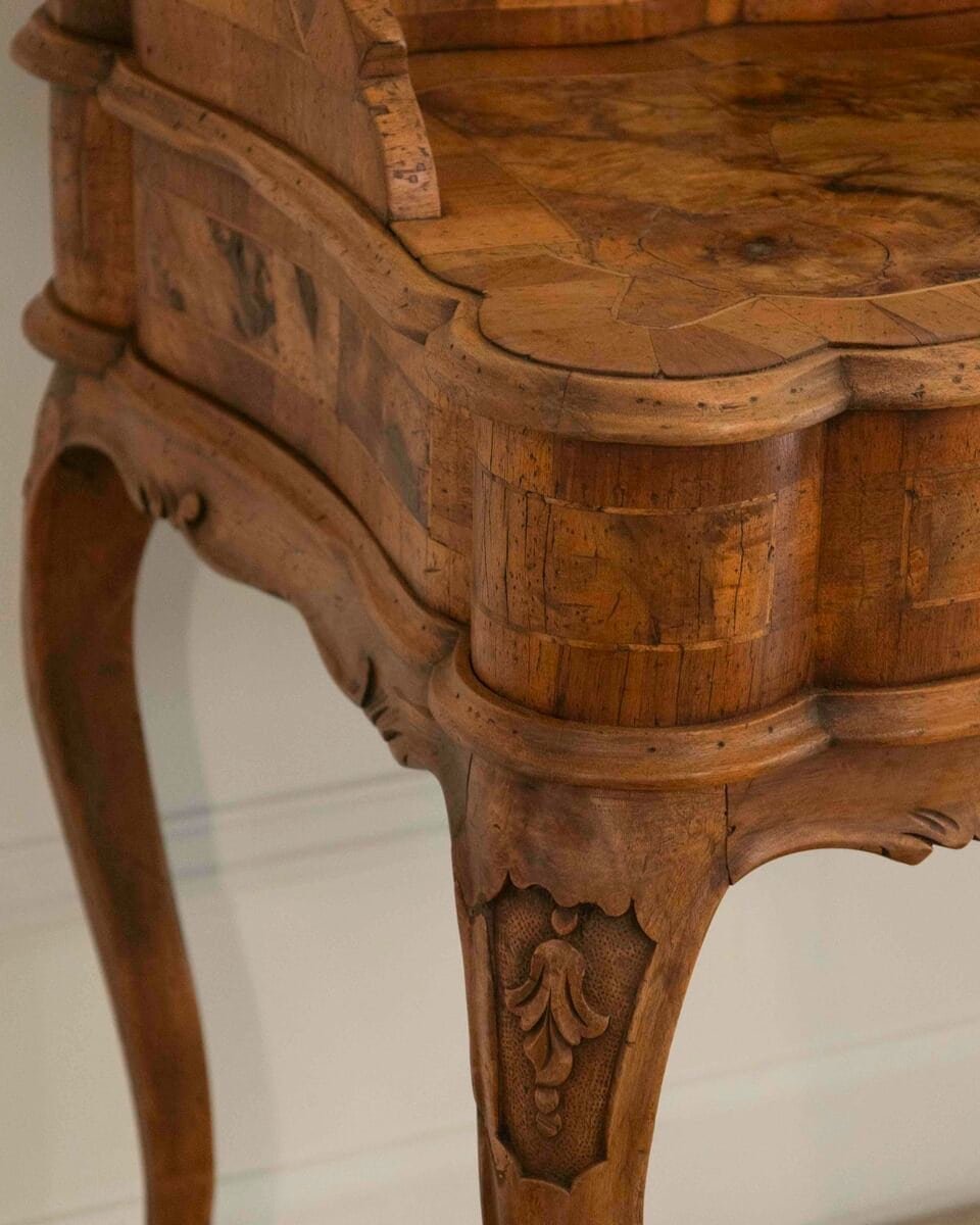 Louis XV–Style Tiered Desk in Burr Walnut, Eastern France, Late 19th Century - JAA