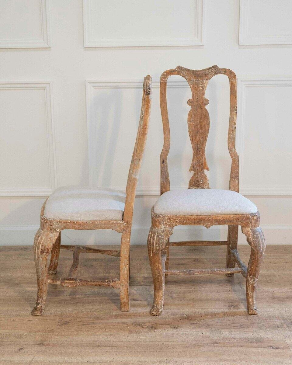 Pair of Swedish Rococo Chairs with Traces of Original Paint, Circa 1770 - JAA