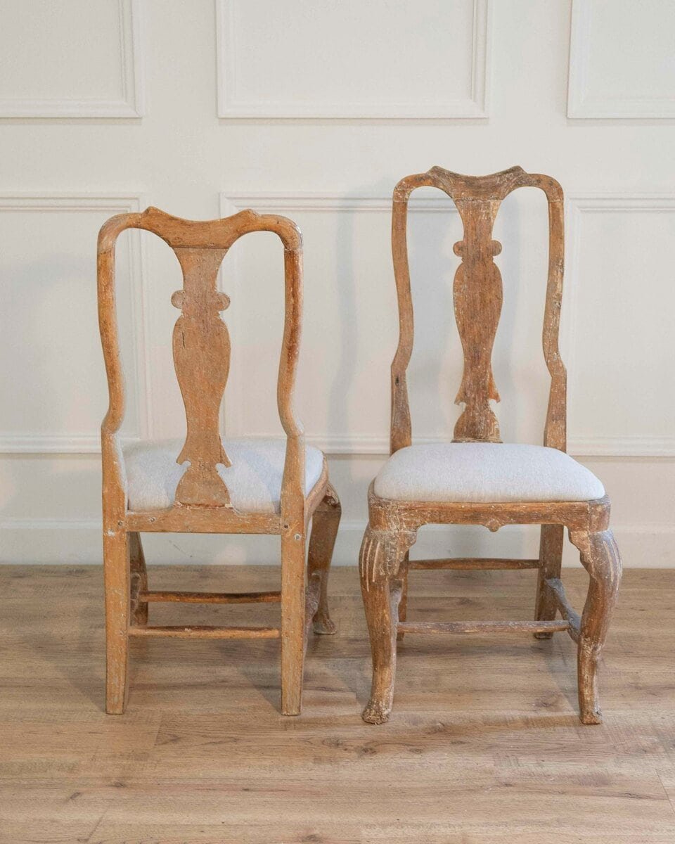 Pair of Swedish Rococo Chairs with Traces of Original Paint, Circa 1770 - JAA
