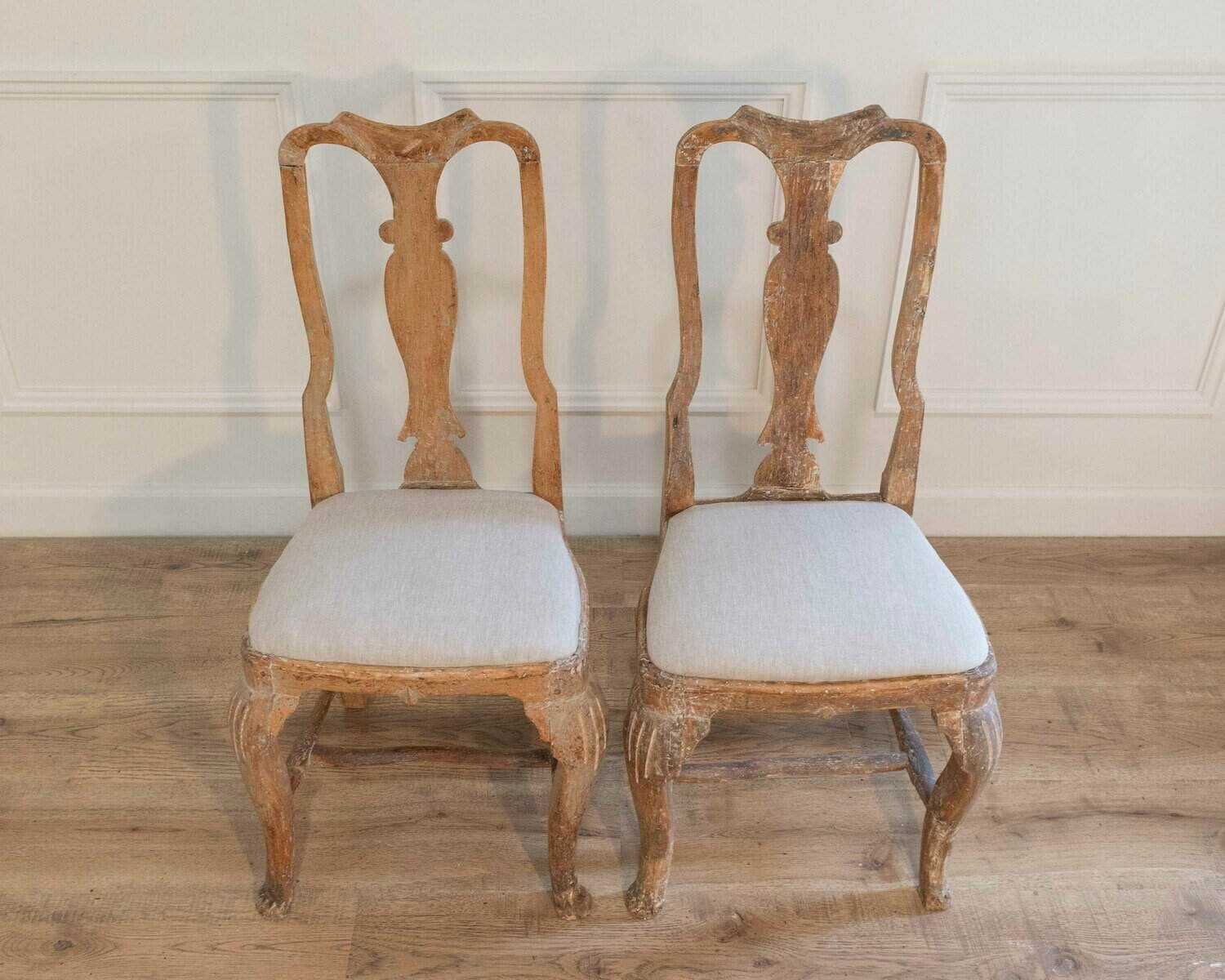 Pair of Swedish Rococo Chairs with Traces of Original Paint, Circa 1770 - JAA