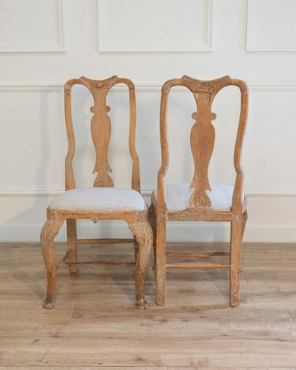 Pair of Swedish Rococo Chairs with Traces of Original Paint, Circa 1770 - JAA