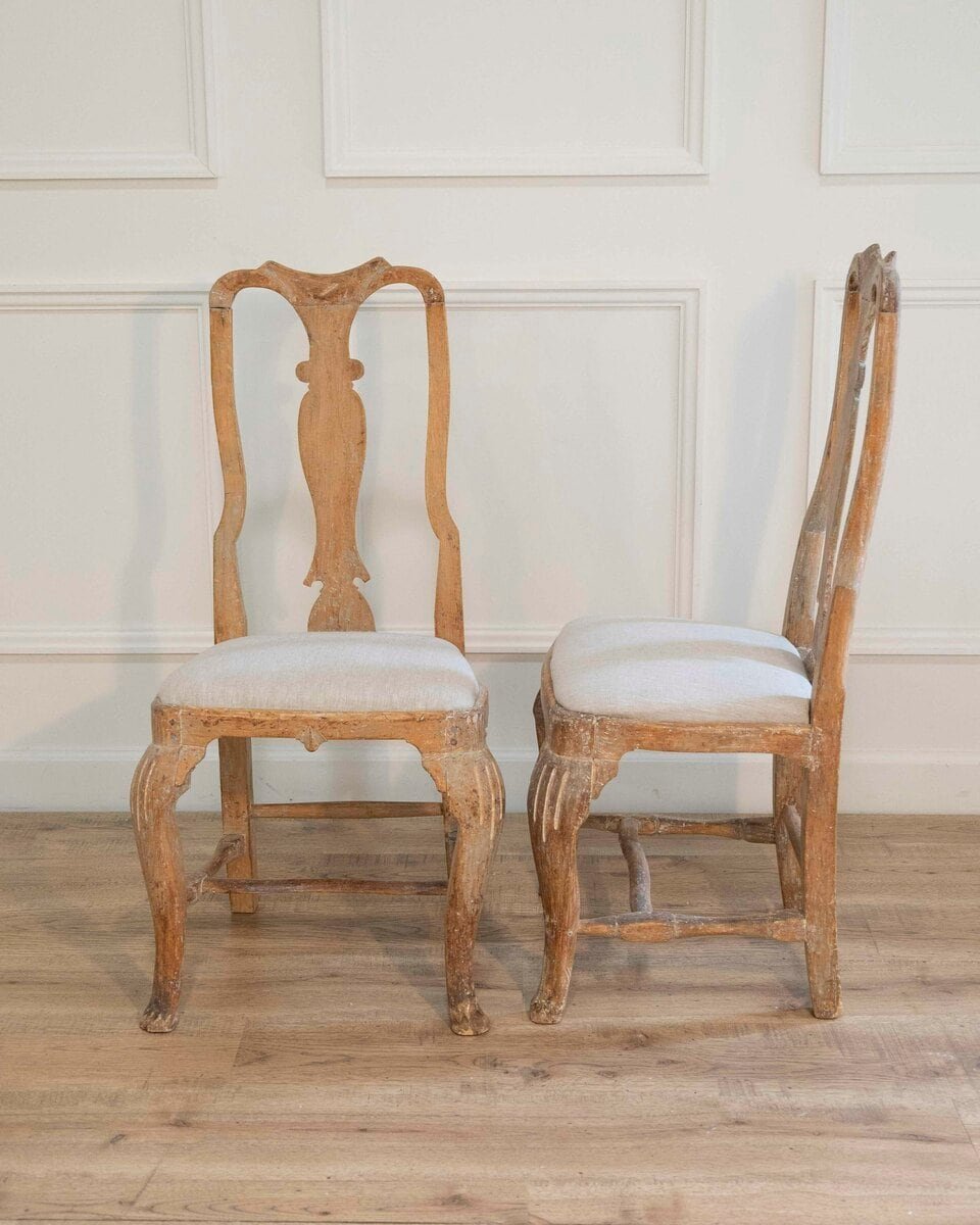 Pair of Swedish Rococo Chairs with Traces of Original Paint, Circa 1770 - JAA