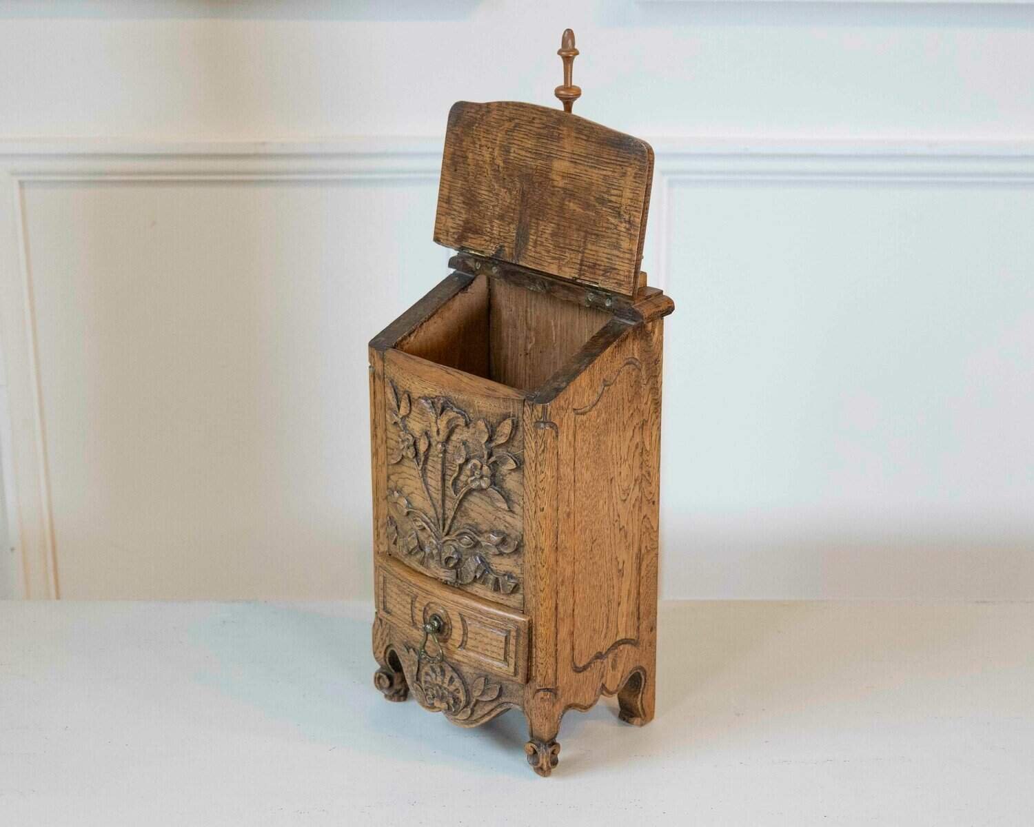 Early 20th Century French Hand-Carved Flour Box - JAA