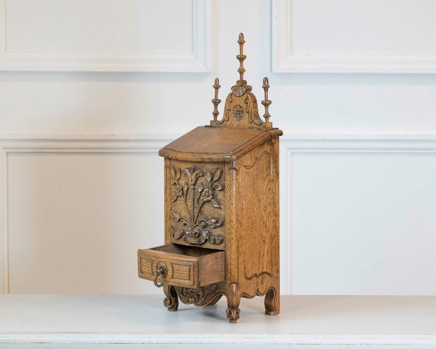 Early 20th Century French Hand-Carved Flour Box - JAA