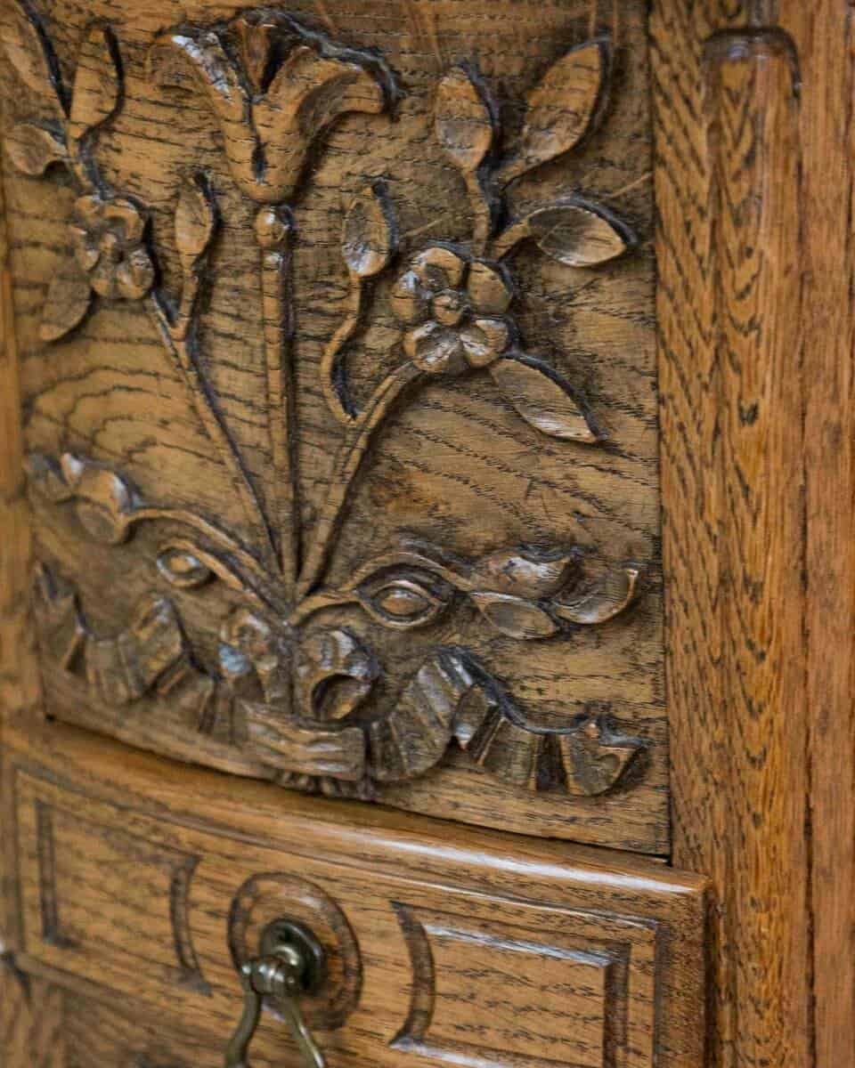 Early 20th Century French Hand-Carved Flour Box - JAA