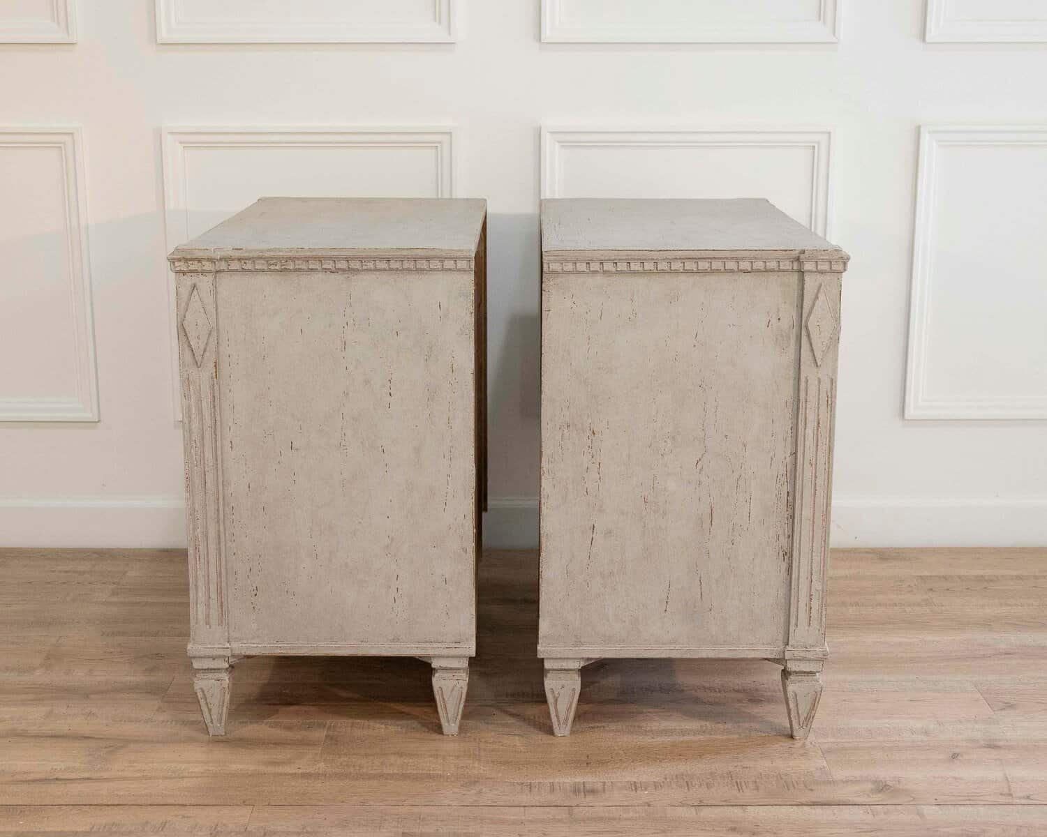 Pair of Swedish Carved and Painted Chests — Gustavian Revival - JAA