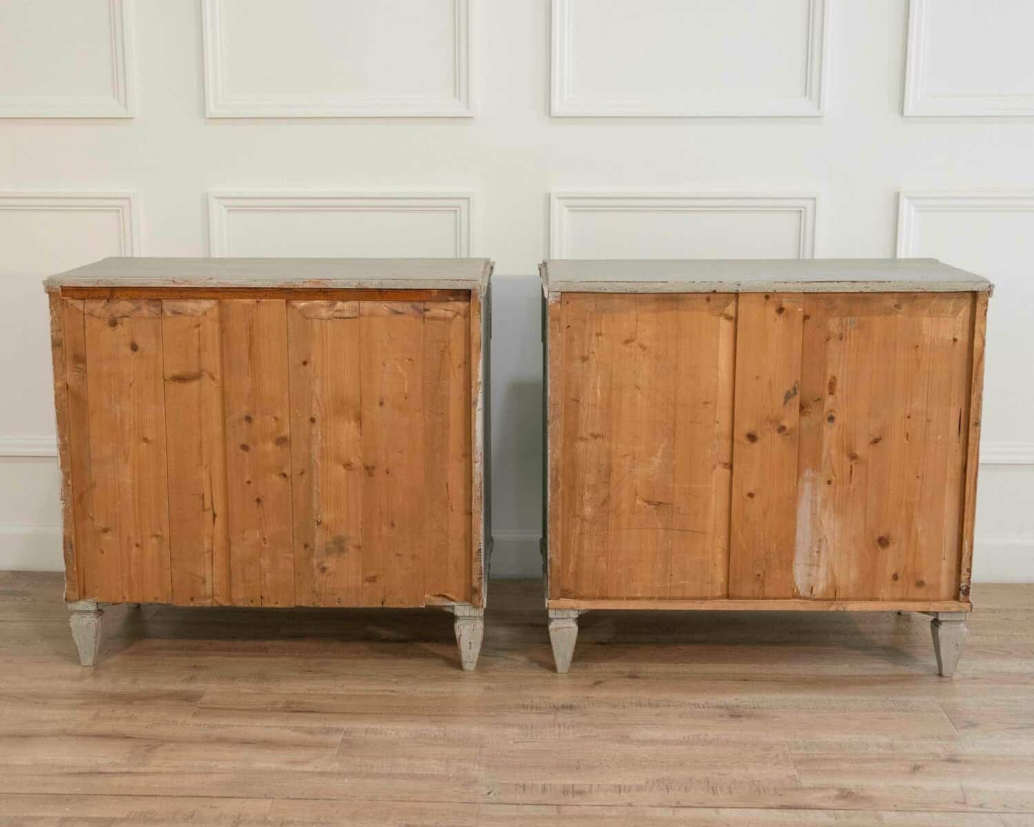 Pair of Swedish Carved and Painted Chests — Gustavian Revival - JAA