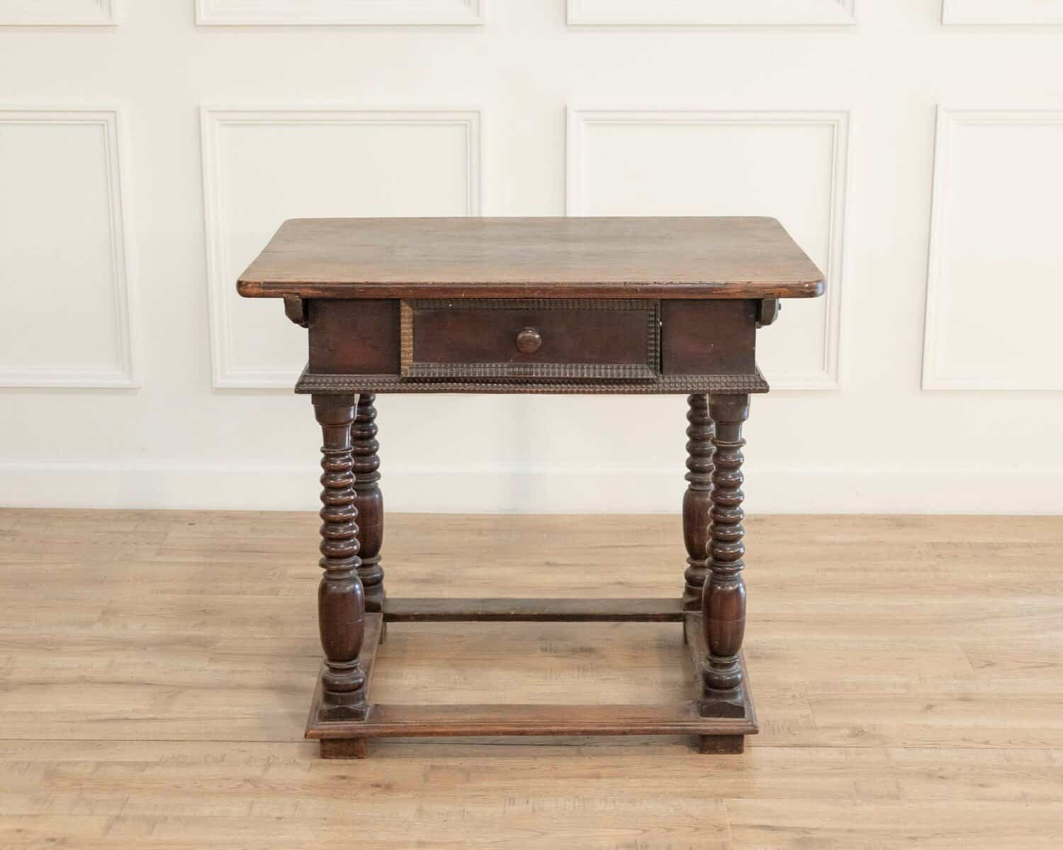 French Changer’s Table from Jura in Walnut with Turned Legs, 18th Century - JAA