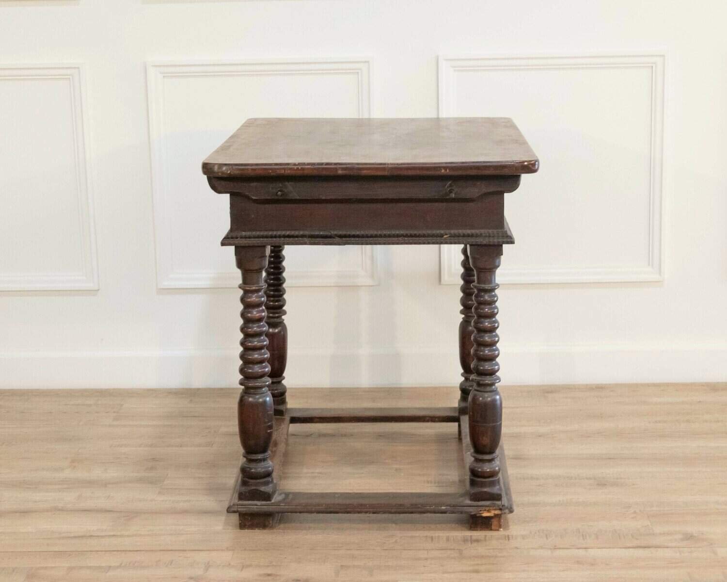 French Changer’s Table from Jura in Walnut with Turned Legs, 18th Century - JAA