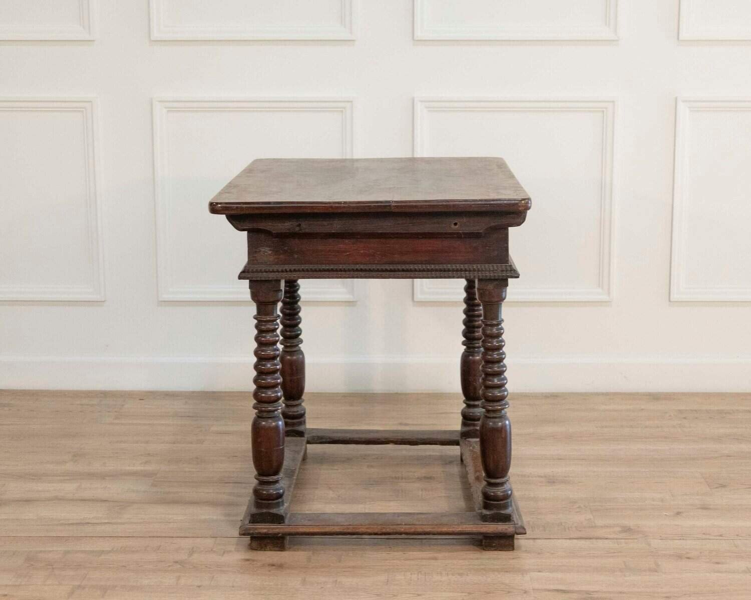 French Changer’s Table from Jura in Walnut with Turned Legs, 18th Century - JAA