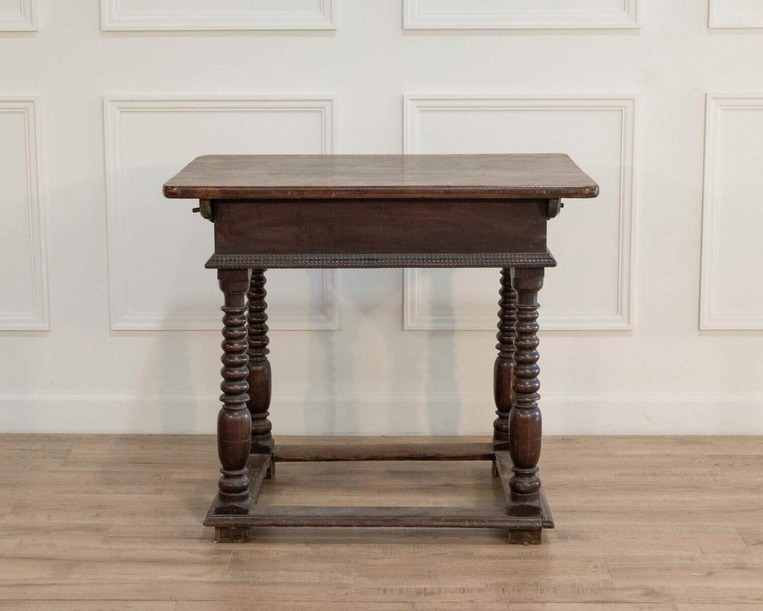 French Changer’s Table from Jura in Walnut with Turned Legs, 18th Century - JAA