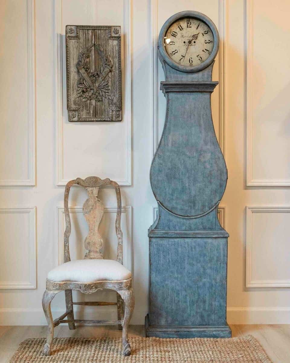 Late 18th-Century Swedish Rococo Longcase Clock, Dated 1787 - JAA