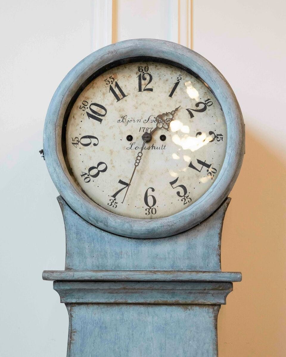 Late 18th-Century Swedish Rococo Longcase Clock, Dated 1787 - JAA