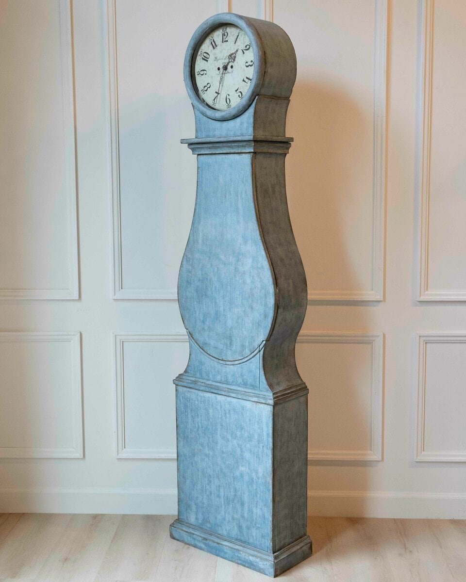 Late 18th-Century Swedish Rococo Longcase Clock, Dated 1787 - JAA