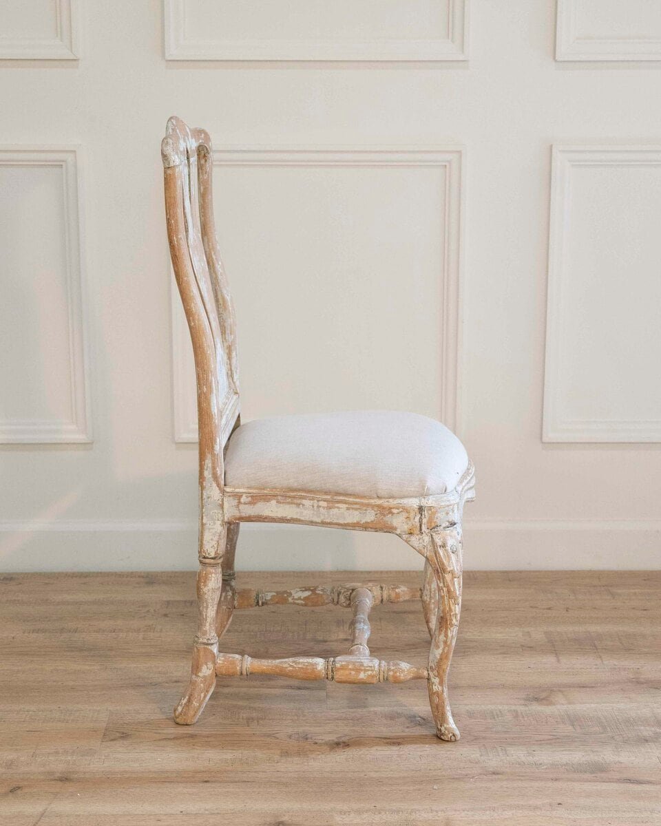 Swedish Rococo Chair from Stockholm with Scraped Original Paint, Circa 1760 - JAA