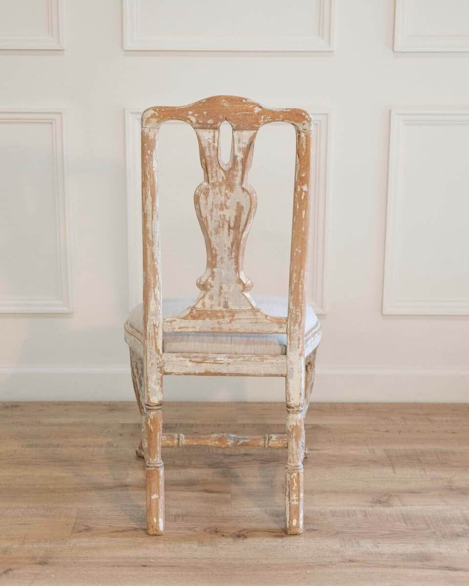 Swedish Rococo Chair from Stockholm with Scraped Original Paint, Circa 1760 - JAA