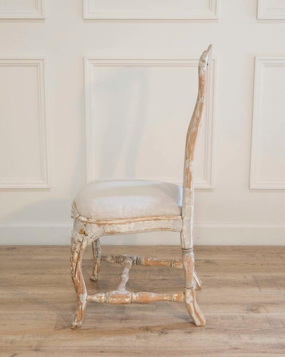 Swedish Rococo Chair from Stockholm with Scraped Original Paint, Circa 1760 - JAA
