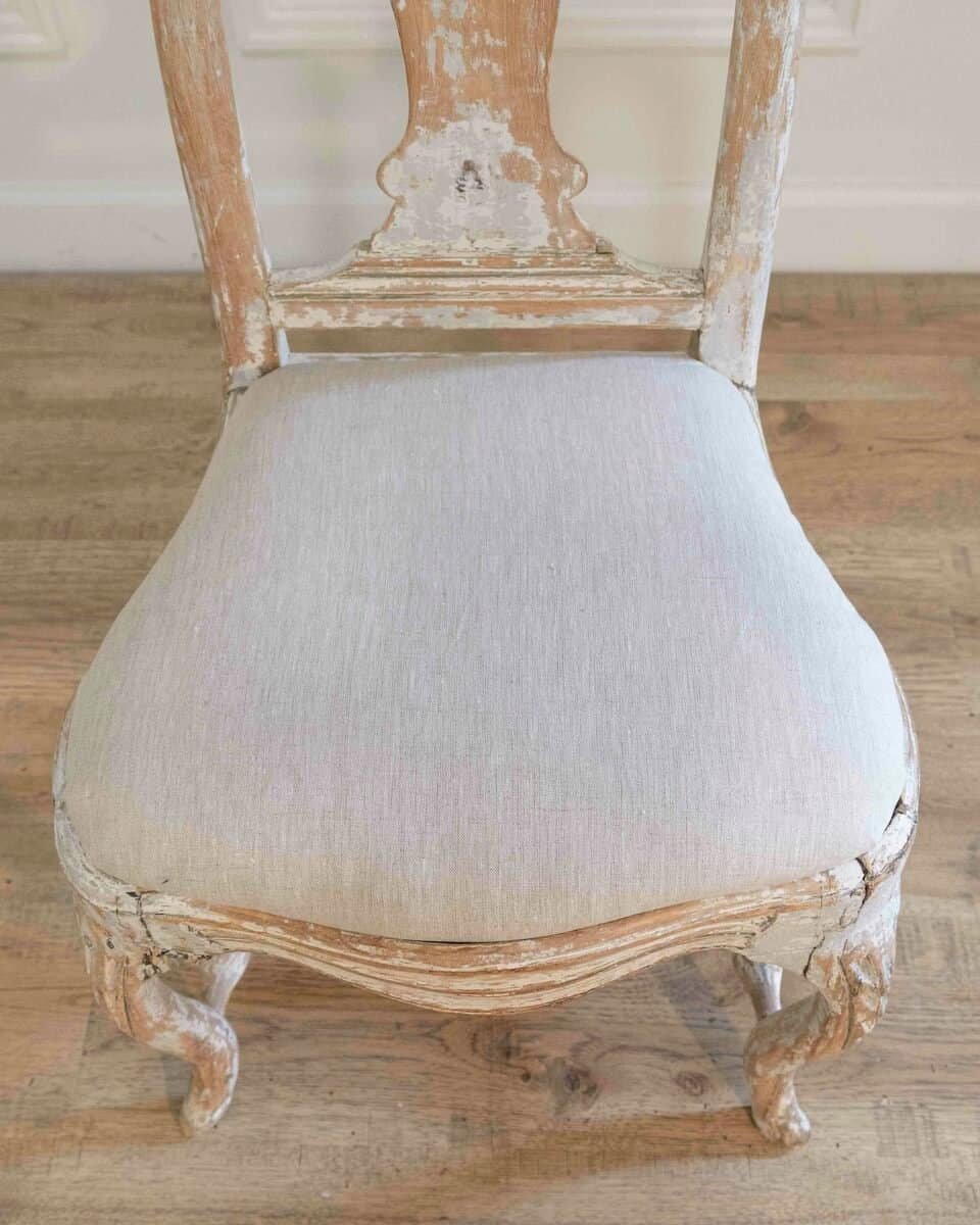 Swedish Rococo Chair from Stockholm with Scraped Original Paint, Circa 1760 - JAA