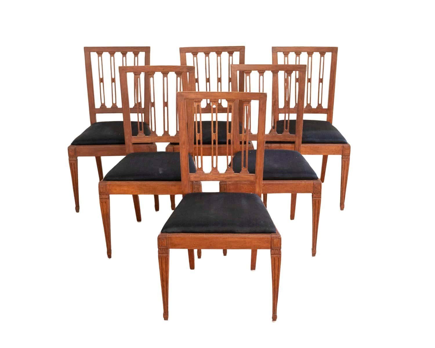 A set of 6 period Gustavian Scandinavian Chairs